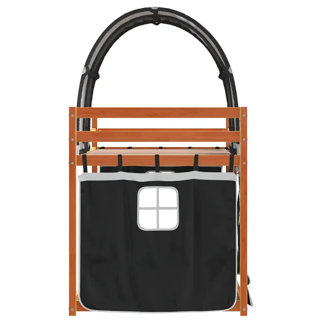 Letto singolo | Letto per adulti | Letto a Castello senza Materasso Bianco e Nero 80x200cm in Pino - Image 6