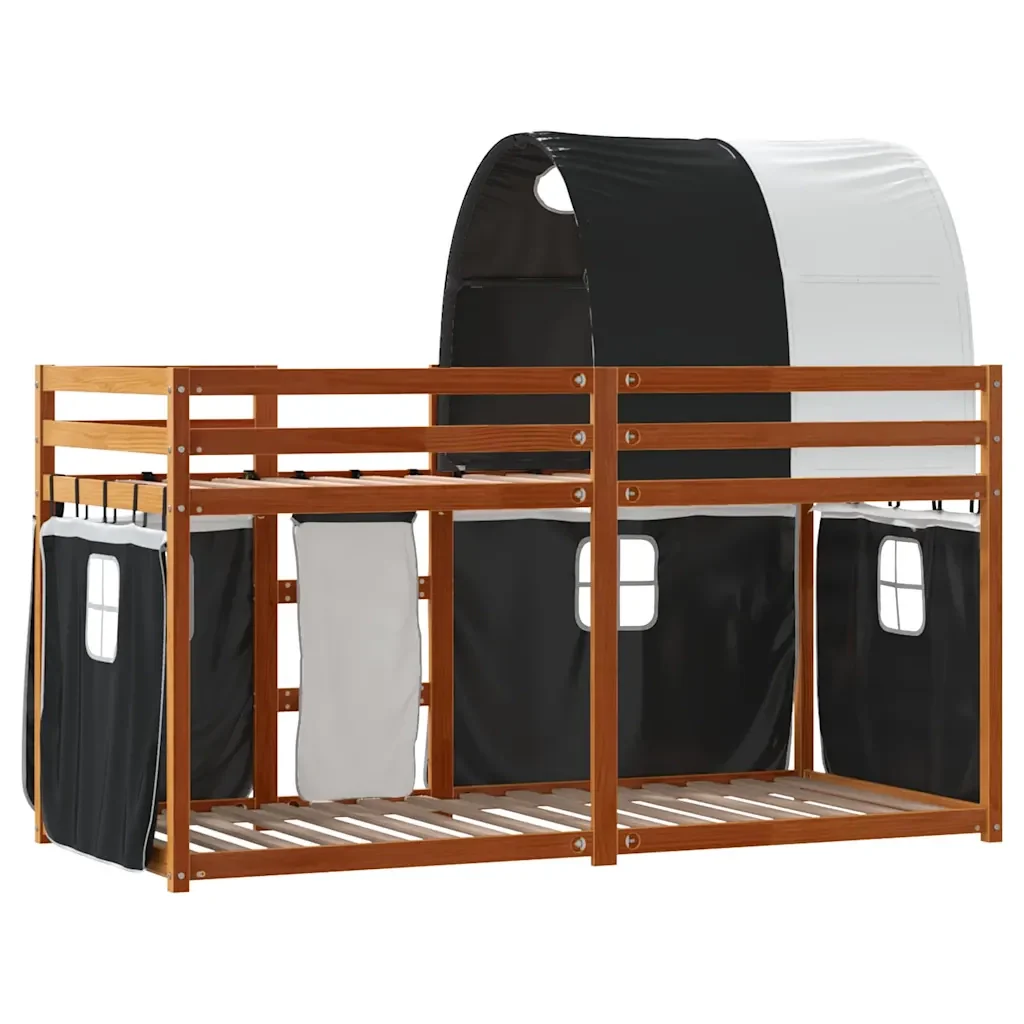 Letto singolo | Letto per adulti | Letto a Castello senza Materasso Bianco e Nero 80x200cm in Pino - Image 7