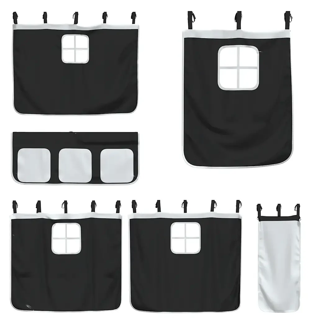Letto singolo | Letto per adulti | Letto a Castello senza Materasso Bianco e Nero 80x200cm in Pino - Image 9