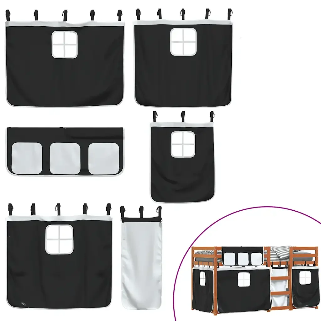 Letto singolo | Letto per adulti | Letto a Castello senza Materasso Bianco e Nero 80x200cm in Pino - Image 10