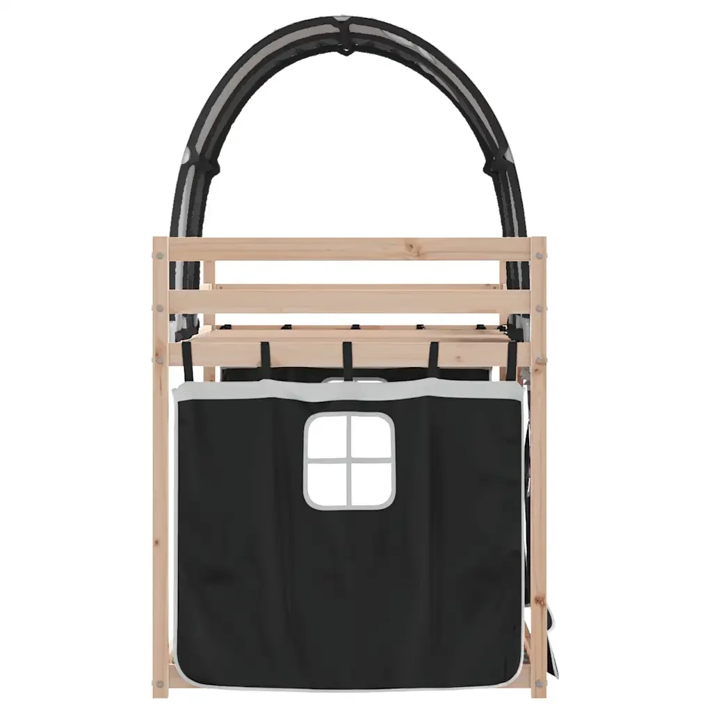 Letto singolo | Letto per adulti | Letto a Castello senza Materasso Bianco e Nero 80x200cm in Pino - Image 6