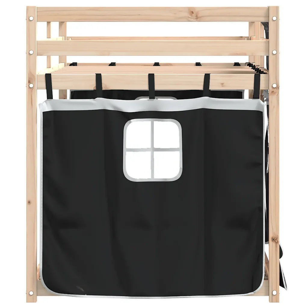 Letto singolo | Letto per adulti | Letto a Castello senza Materasso Bianco e Nero 90x190cm in Pino - Image 5