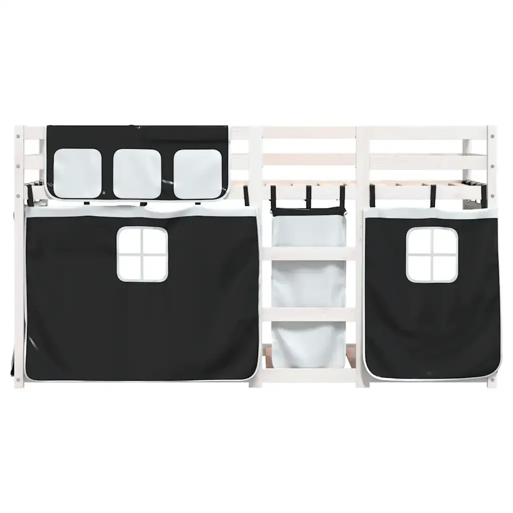 Letto singolo | Letto per adulti | Letto a Castello senza Materasso Bianco e Nero 90x190cm in Pino - Image 5