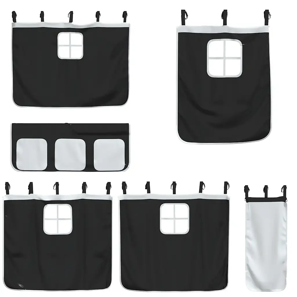 Letto singolo | Letto per adulti | Letto a Castello senza Materasso Bianco e Nero 90x190cm in Pino - Image 9