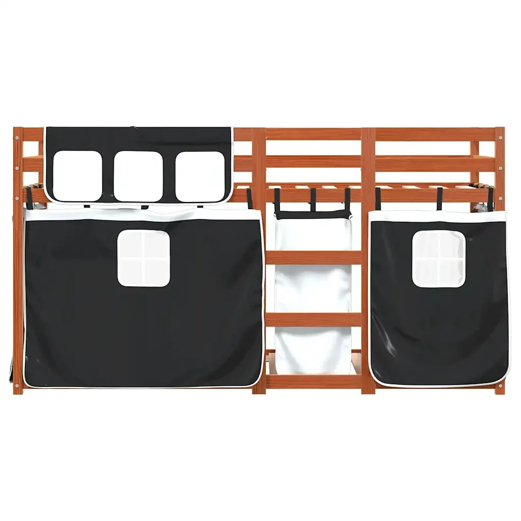Letto singolo | Letto per adulti | Letto a Castello senza Materasso Bianco e Nero 90x190cm in Pino - Image 5