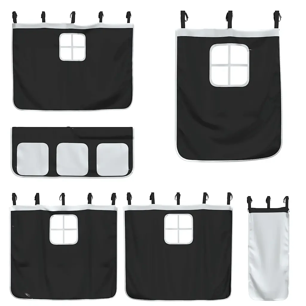 Letto singolo | Letto per adulti | Letto a Castello senza Materasso Bianco e Nero 90x190cm in Pino - Image 9