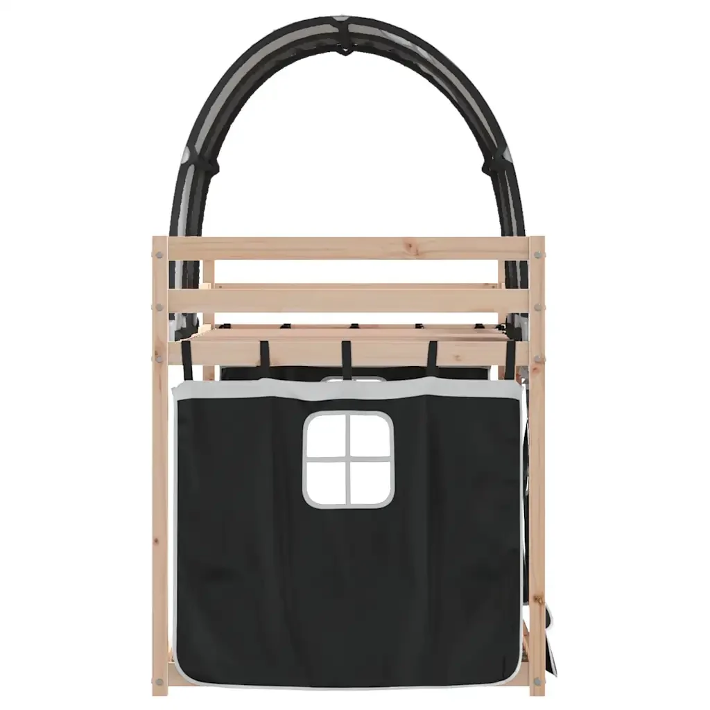 Letto singolo | Letto per adulti | Letto a Castello senza Materasso Bianco e Nero 90x190cm in Pino - Image 6
