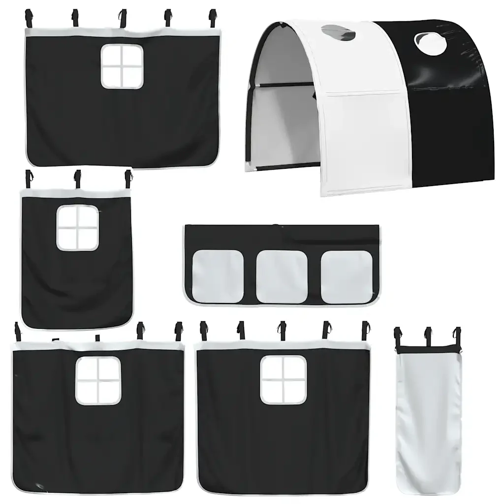 Letto singolo | Letto per adulti | Letto a Castello senza Materasso Bianco e Nero 90x190cm in Pino - Image 9