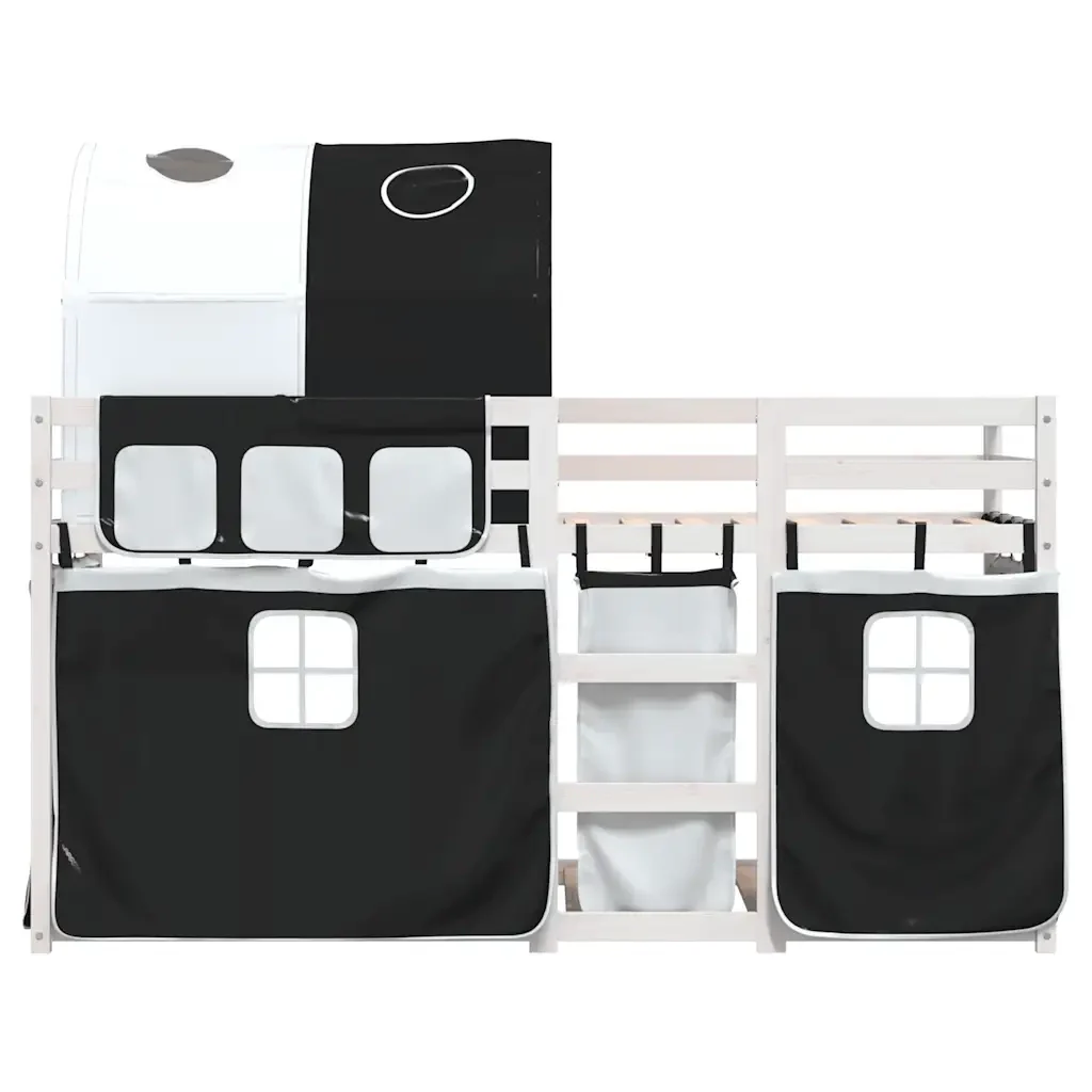 Letto singolo | Letto per adulti | Letto a Castello senza Materasso Bianco e Nero 90x190cm in Pino - Image 5