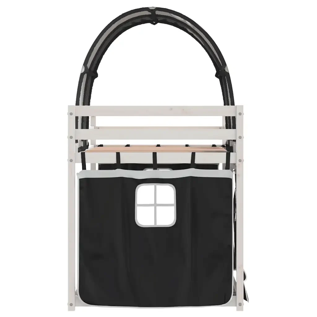Letto singolo | Letto per adulti | Letto a Castello senza Materasso Bianco e Nero 90x190cm in Pino - Image 6