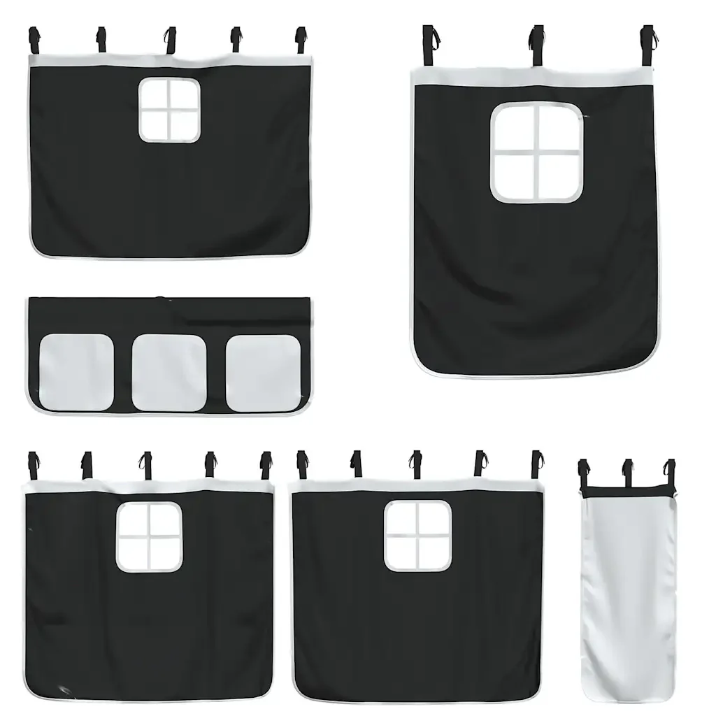 Letto singolo | Letto per adulti | Letto a Castello senza Materasso Bianco e Nero 90x190cm in Pino - Image 9