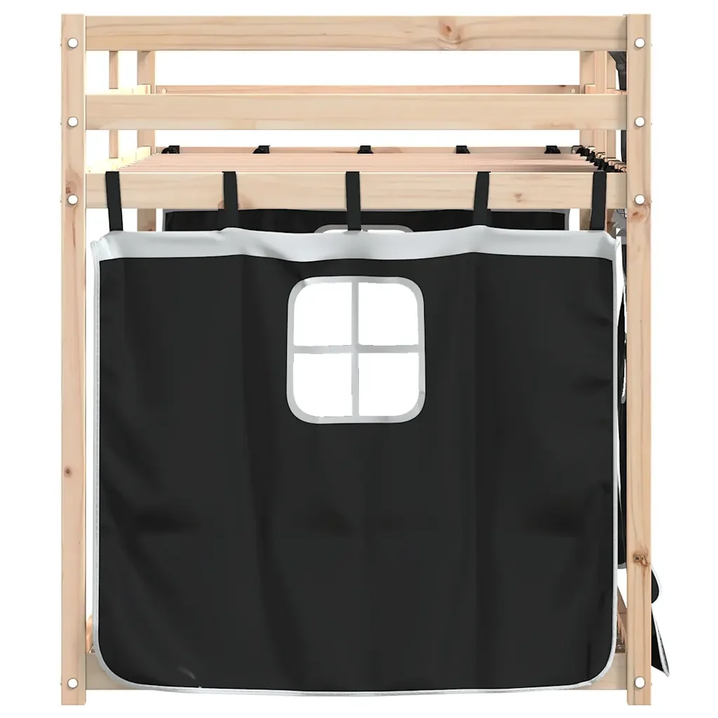 Letto singolo | Letto per adulti | Letto a Castello senza Materasso Bianco e Nero 90x200cm in Pino - Image 6
