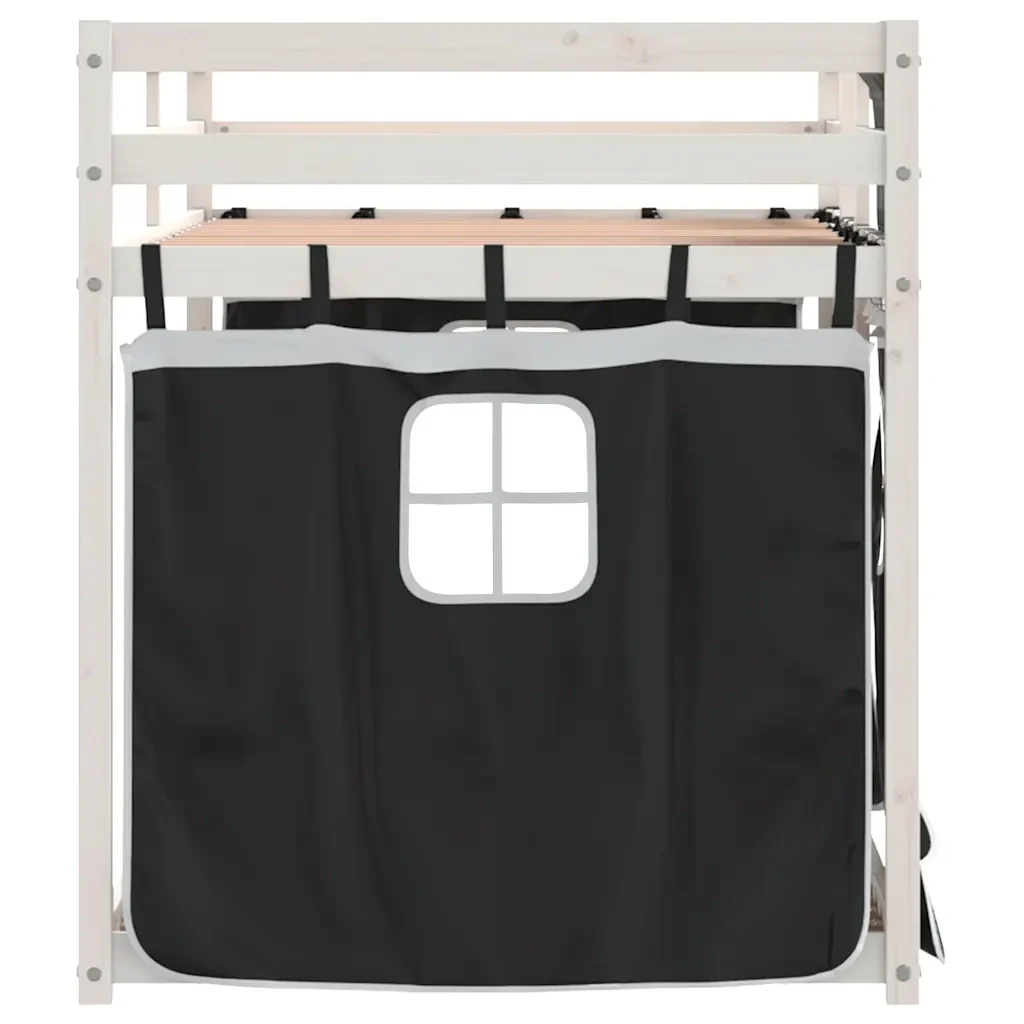 Letto singolo | Letto per adulti | Letto a Castello senza Materasso Bianco e Nero 90x200cm in Pino - Image 6
