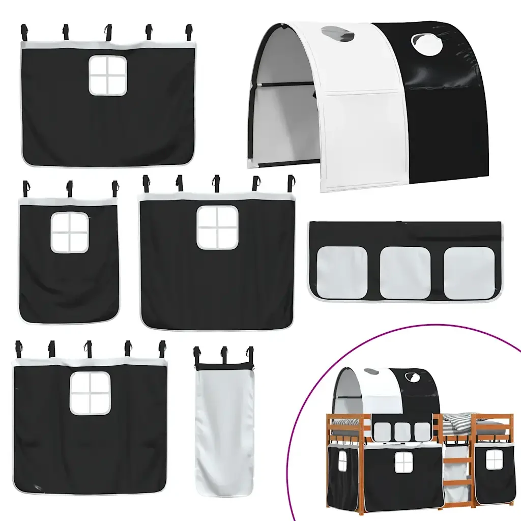 Letto singolo | Letto per adulti | Letto a Castello senza Materasso Bianco e Nero 90x200cm in Pino - Image 10