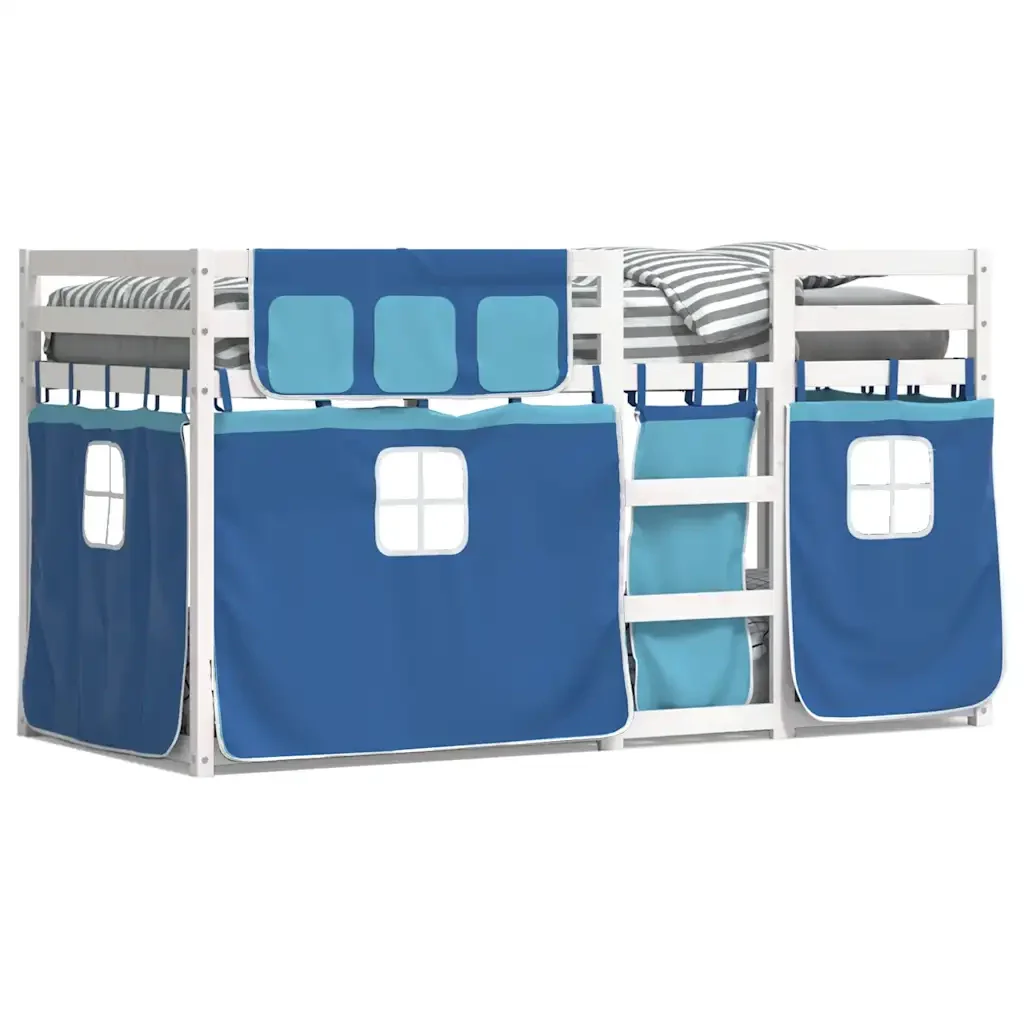 Letto singolo | Letto per adulti | Letto a Castello senza Materasso Blu 75x190 cm Massello Pino