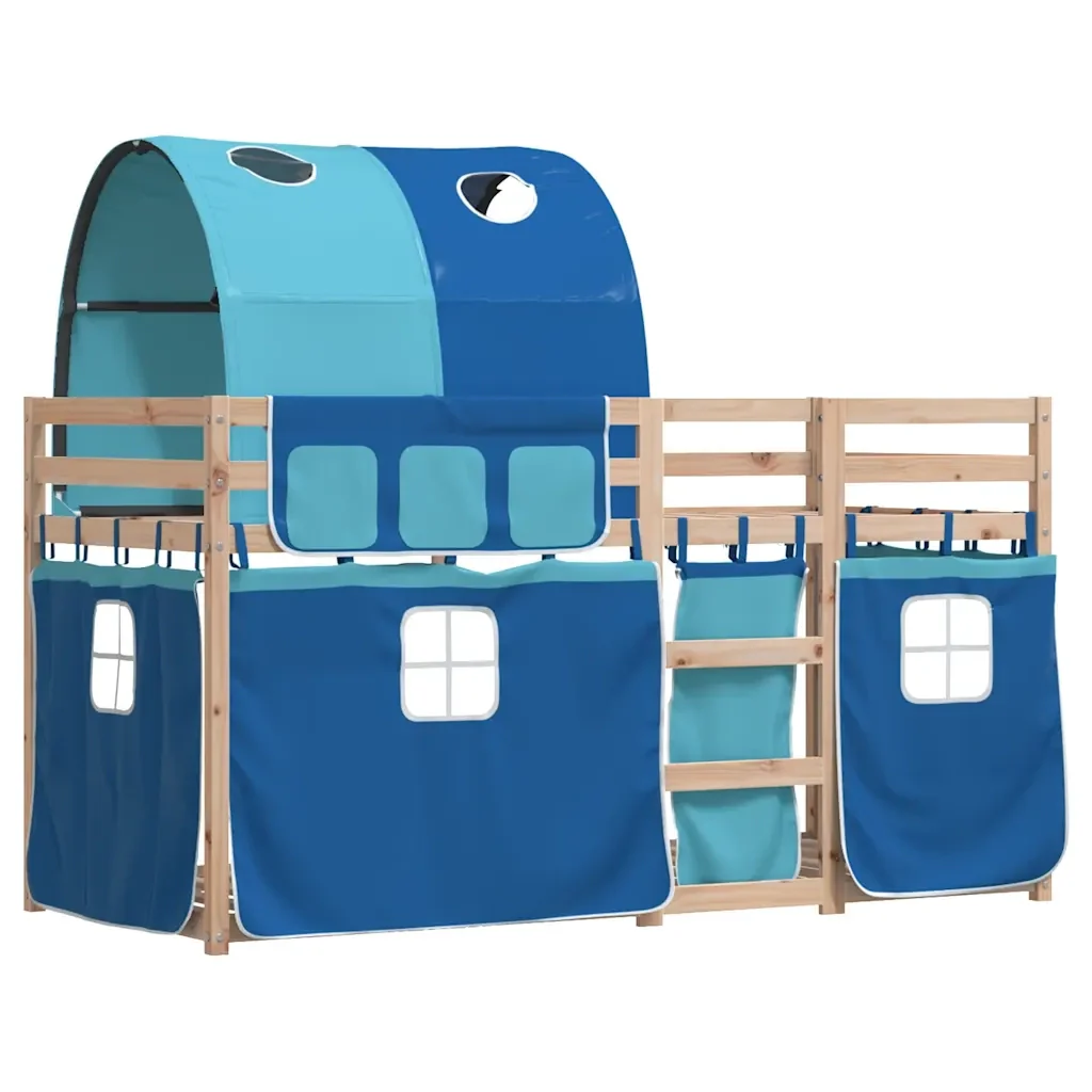 Letto singolo | Letto per adulti | Letto a Castello senza Materasso Blu 75x190 cm Massello Pino - Image 4