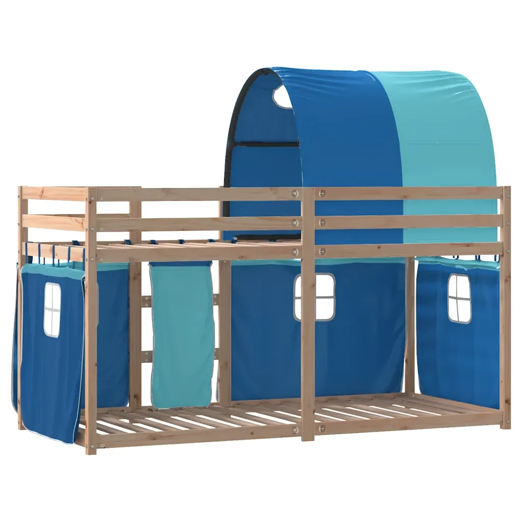 Letto singolo | Letto per adulti | Letto a Castello senza Materasso Blu 75x190 cm Massello Pino - Image 7
