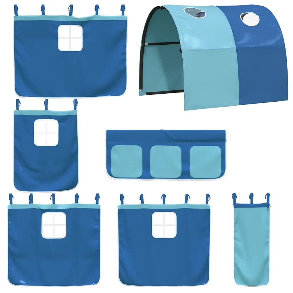 Letto singolo | Letto per adulti | Letto a Castello senza Materasso Blu 75x190 cm Massello Pino - Image 9
