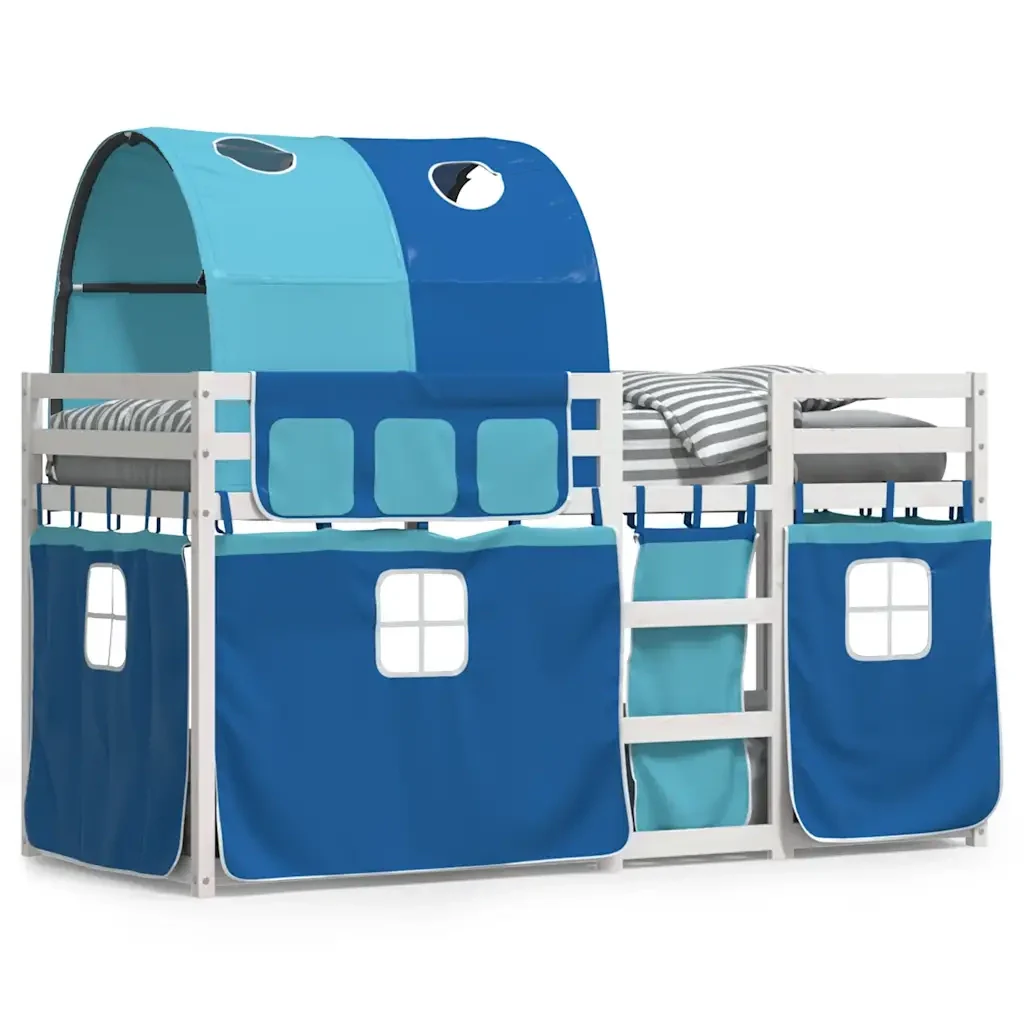 Letto singolo | Letto per adulti | Letto a Castello senza Materasso Blu 75x190 cm Massello Pino