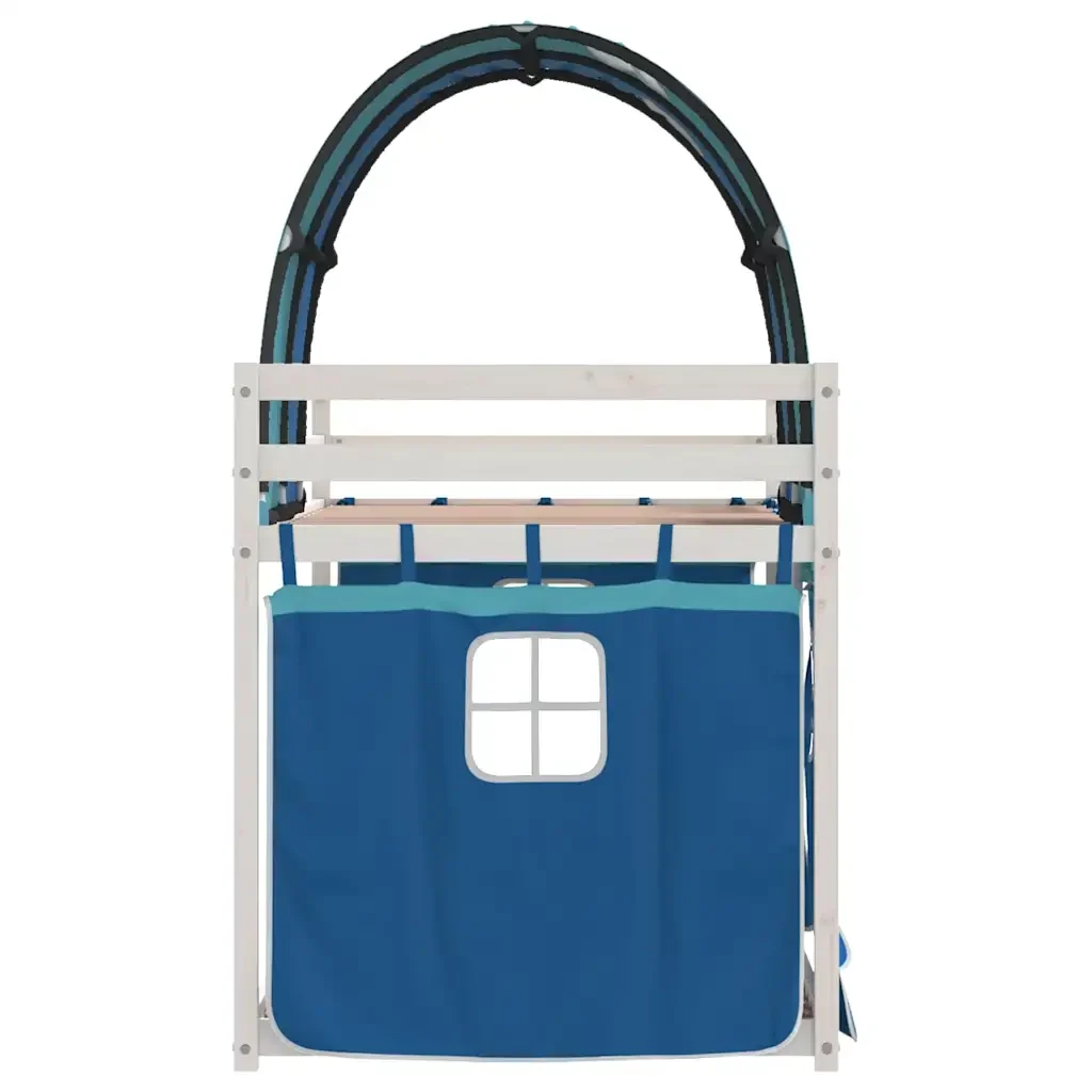 Letto singolo | Letto per adulti | Letto a Castello senza Materasso Blu 75x190 cm Massello Pino - Image 6