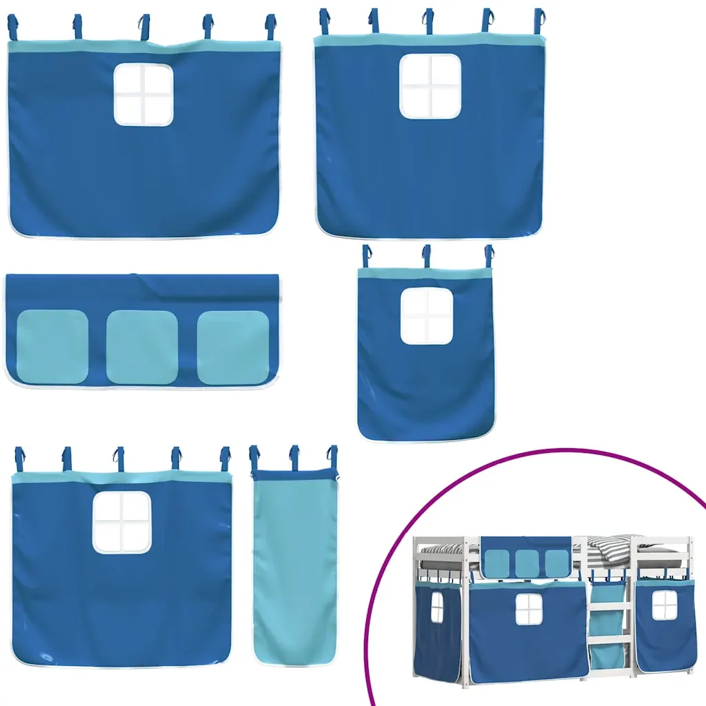 Letto singolo | Letto per adulti | Letto a Castello senza Materasso Blu 80x200 cm Massello Pino - Image 10