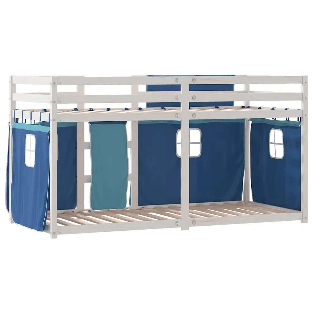 Letto singolo | Letto per adulti | Letto a Castello senza Materasso Blu 80x200 cm Massello Pino - Image 7