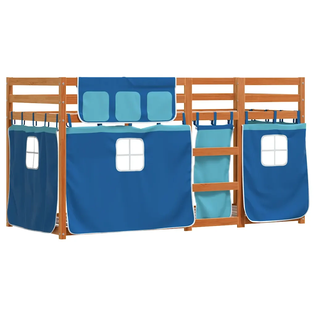 Letto singolo | Letto per adulti | Letto a Castello senza Materasso Blu 80x200 cm Massello Pino - Image 3