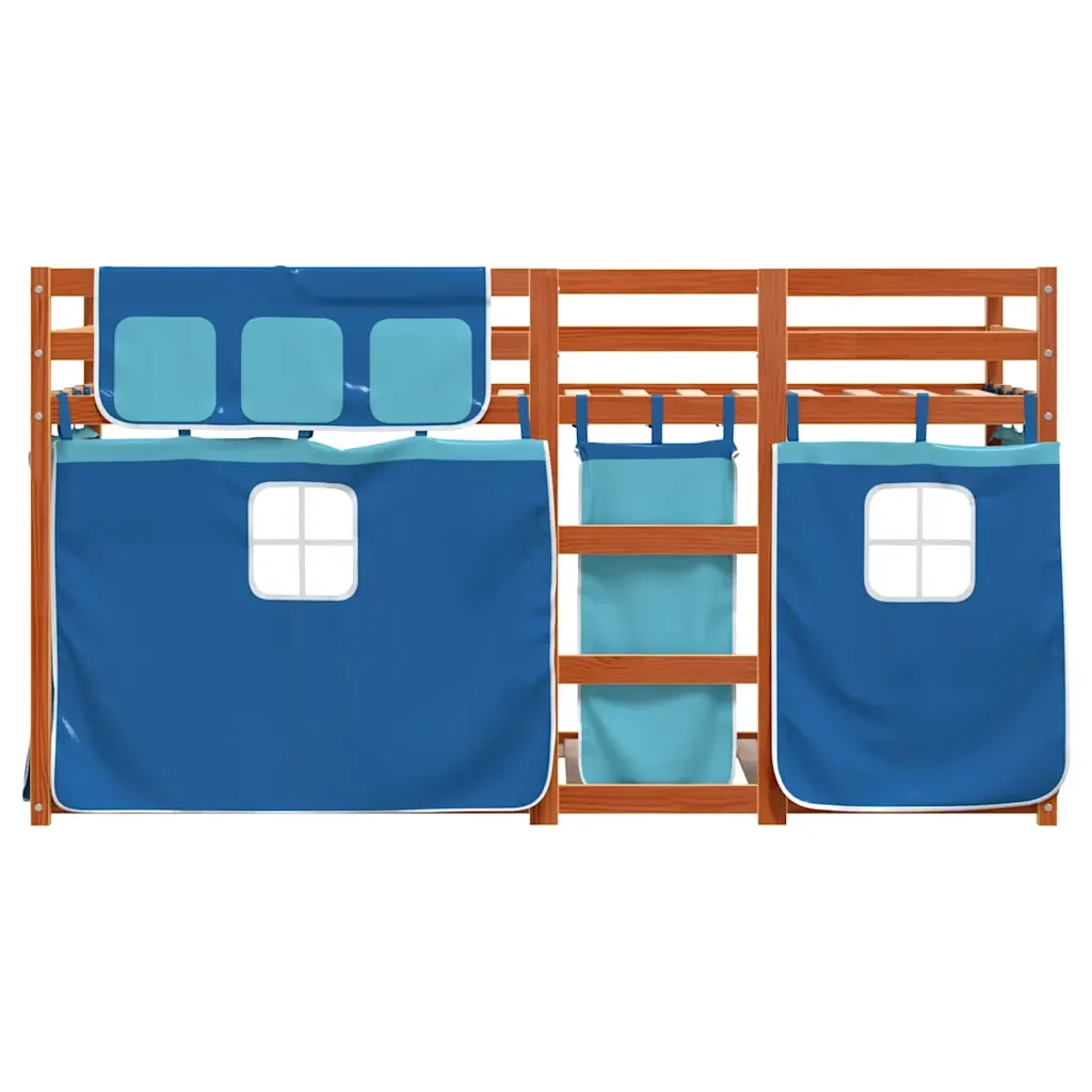 Letto singolo | Letto per adulti | Letto a Castello senza Materasso Blu 80x200 cm Massello Pino - Image 5