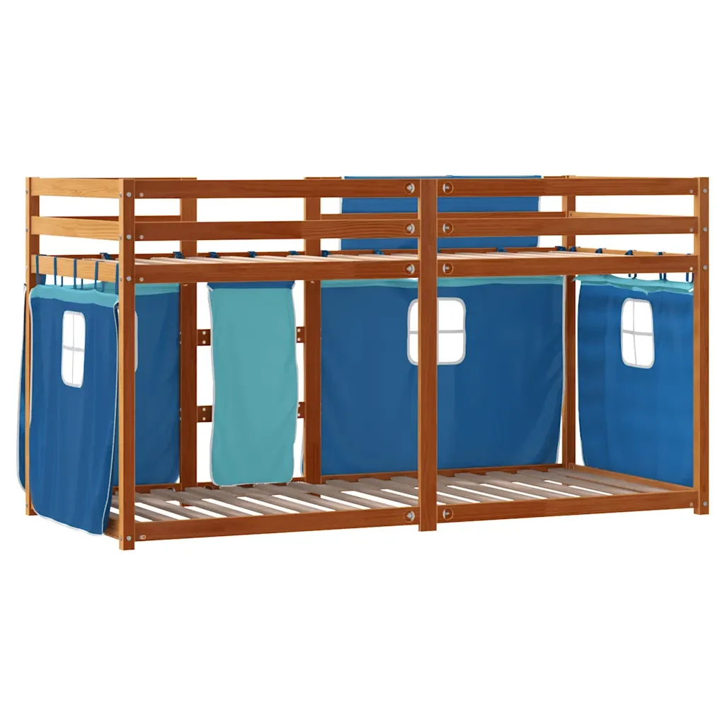 Letto singolo | Letto per adulti | Letto a Castello senza Materasso Blu 80x200 cm Massello Pino - Image 7