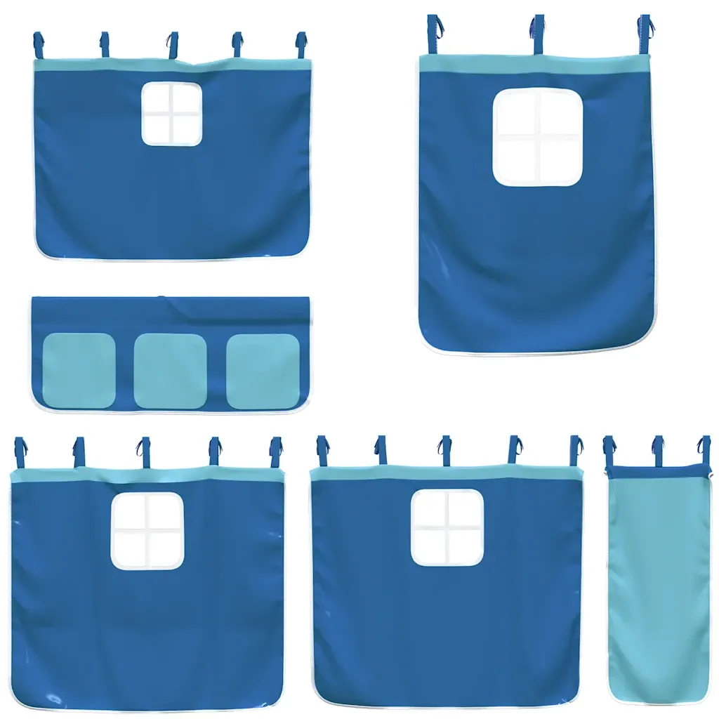 Letto singolo | Letto per adulti | Letto a Castello senza Materasso Blu 80x200 cm Massello Pino - Image 9