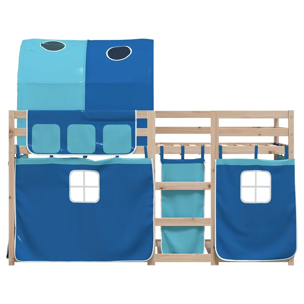 Letto singolo | Letto per adulti | Letto a Castello senza Materasso Blu 80x200 cm Massello Pino - Image 5