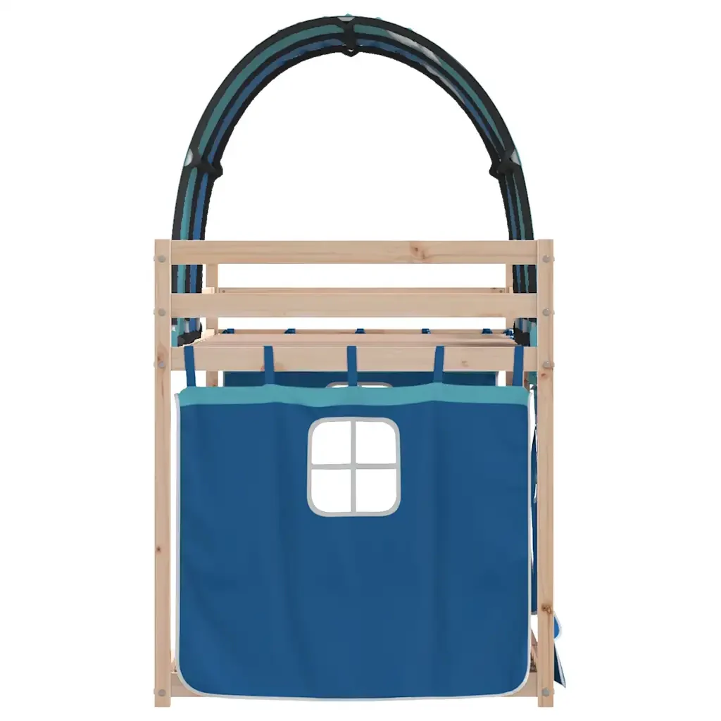 Letto singolo | Letto per adulti | Letto a Castello senza Materasso Blu 80x200 cm Massello Pino - Image 6