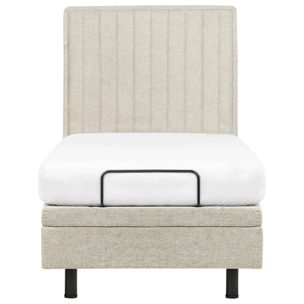 Letto Tessuto Beige chiaro Elettrico Regolabile con Telecomando 90 x 200 cm - Image 6