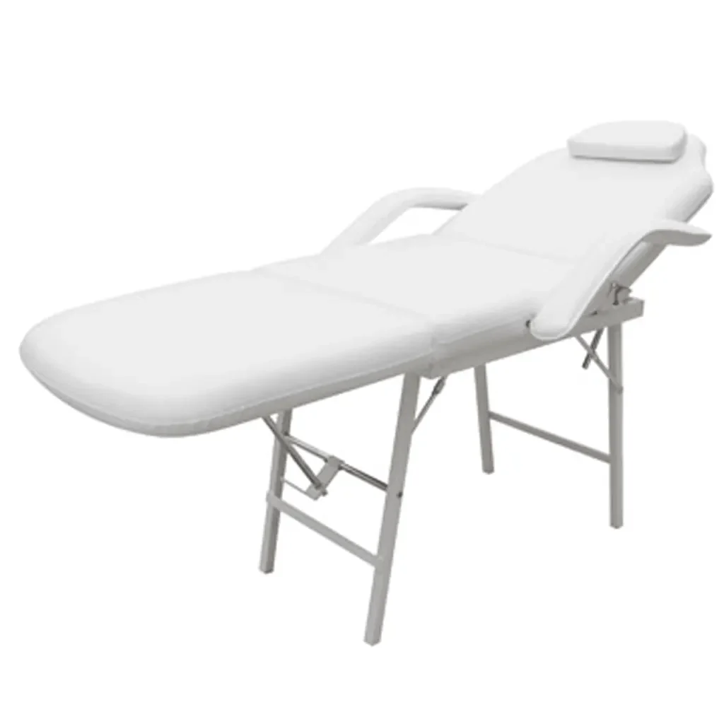 Letto Trattamento Viso Regolabile in Similpelle Bianco