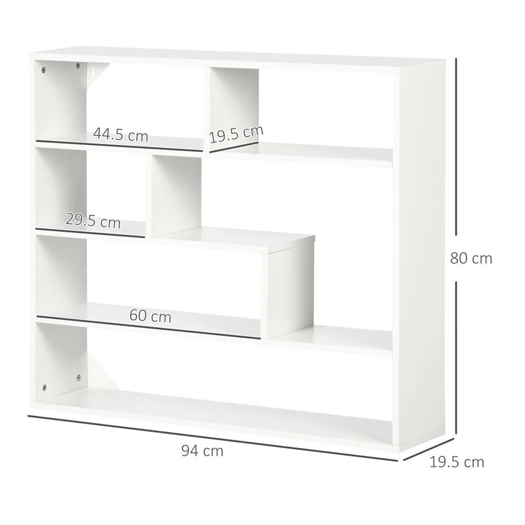 Libreria a Muro 4 Livelli 94x19,5x80 cm in Legno Bianco - Image 3