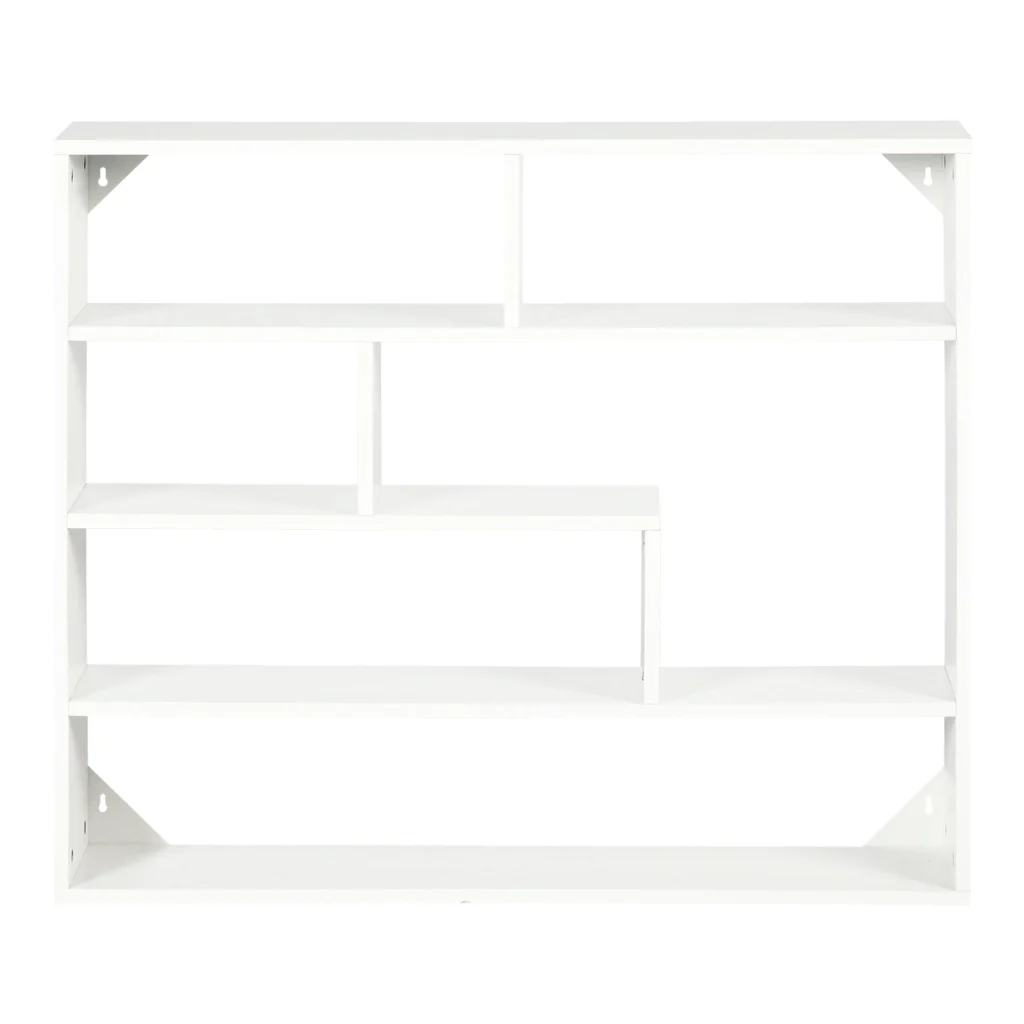 Libreria a Muro 4 Livelli 94x19,5x80 cm in Legno Bianco - Image 7