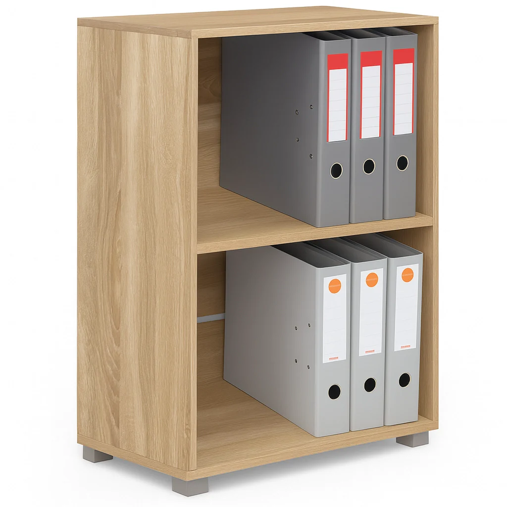 Libreria Mobiletto Scaffale 2 Ripiani Legno Nobilitato Naturale 60x31 H77cm Moderno - Image 4
