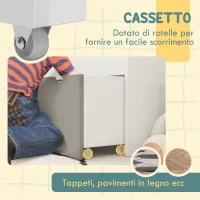 Libreria per Bambini 3-8 Anni a 3 Ripiani con Cassetto Inferiore, in MDF, 62.5x30x70 cm, Grigio - Image 6