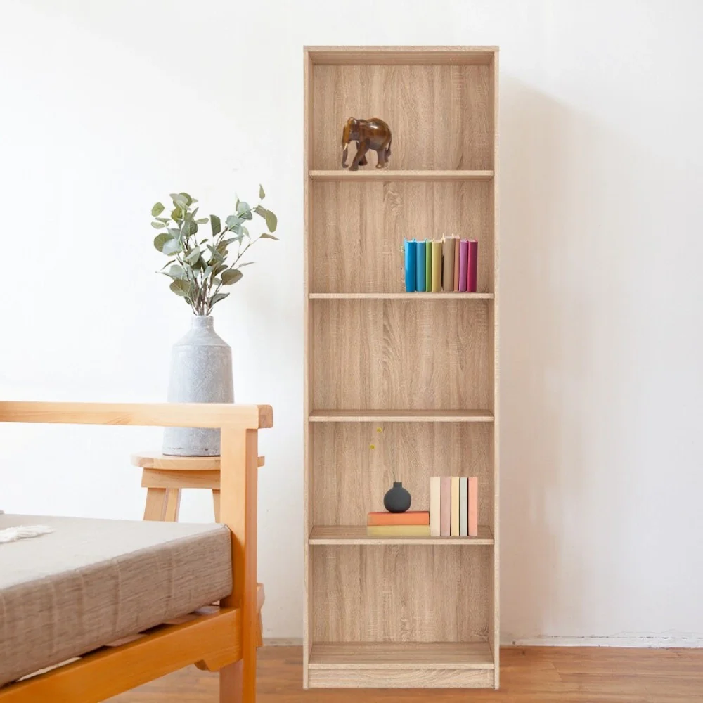 Libreria rovere 197x60x34 cm con 5 nicchie