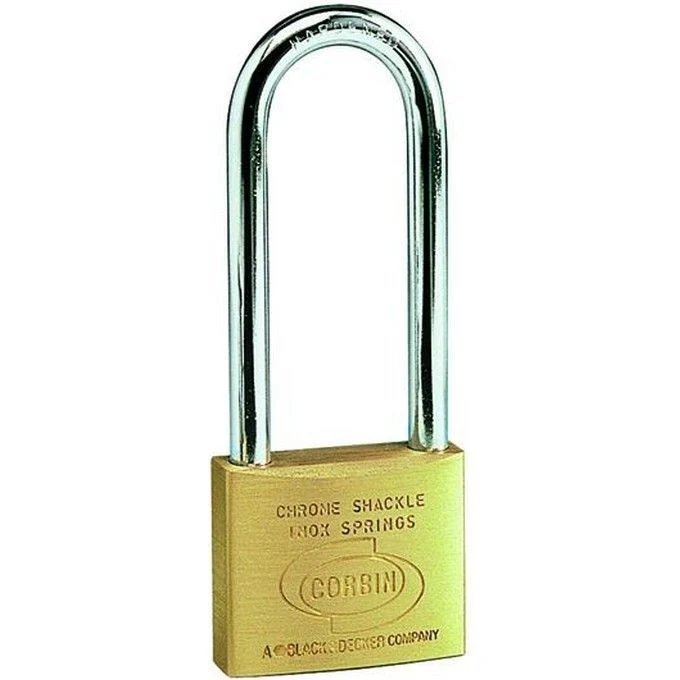Corbin ARL.112.30 Europadlock Lucchetto Arco Lungo Ottone Satinato Arco Acciaio Carbonitrurato 30 mm Doppia Chiusura Spina Anti Grimaldello - Image 2