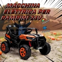 Macchina Elettrica per Bambini 3-8 Anni 24V a 2 Posti, Doppio Motore, Telecomando e Soft Start, Arancione - Image 4