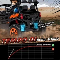 Macchina Elettrica per Bambini 3-8 Anni 24V a 2 Posti, Doppio Motore, Telecomando e Soft Start, Arancione - Image 7