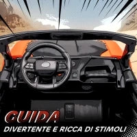 Macchina Elettrica per Bambini 3-8 Anni 24V a 2 Posti, Doppio Motore, Telecomando e Soft Start, Arancione - Image 9