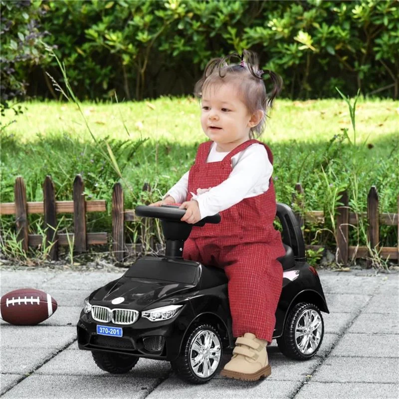 MACCHININA PER BAMBINI CAVALCABILE CON VOLANTE, FARI E MUSICHE INTEGRATE, IN PP E METALLO, 63.5X28X36 CM, NERO - Image 8