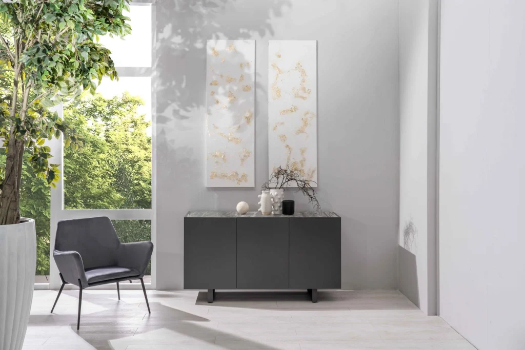 Madia 3 ante grigio-grigio scuro 45  cm x 150  cm H. 85  cm - Image 5