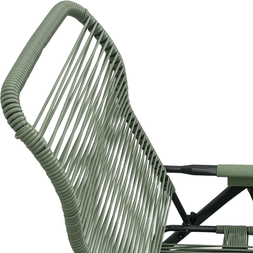 Marvin Sdraio Cordonata con Poggiapiedi Sedia a Sdraio da Giardino Filo in Pvc Pieghevole Metallo Poltrona Relax d Verde - Image 5