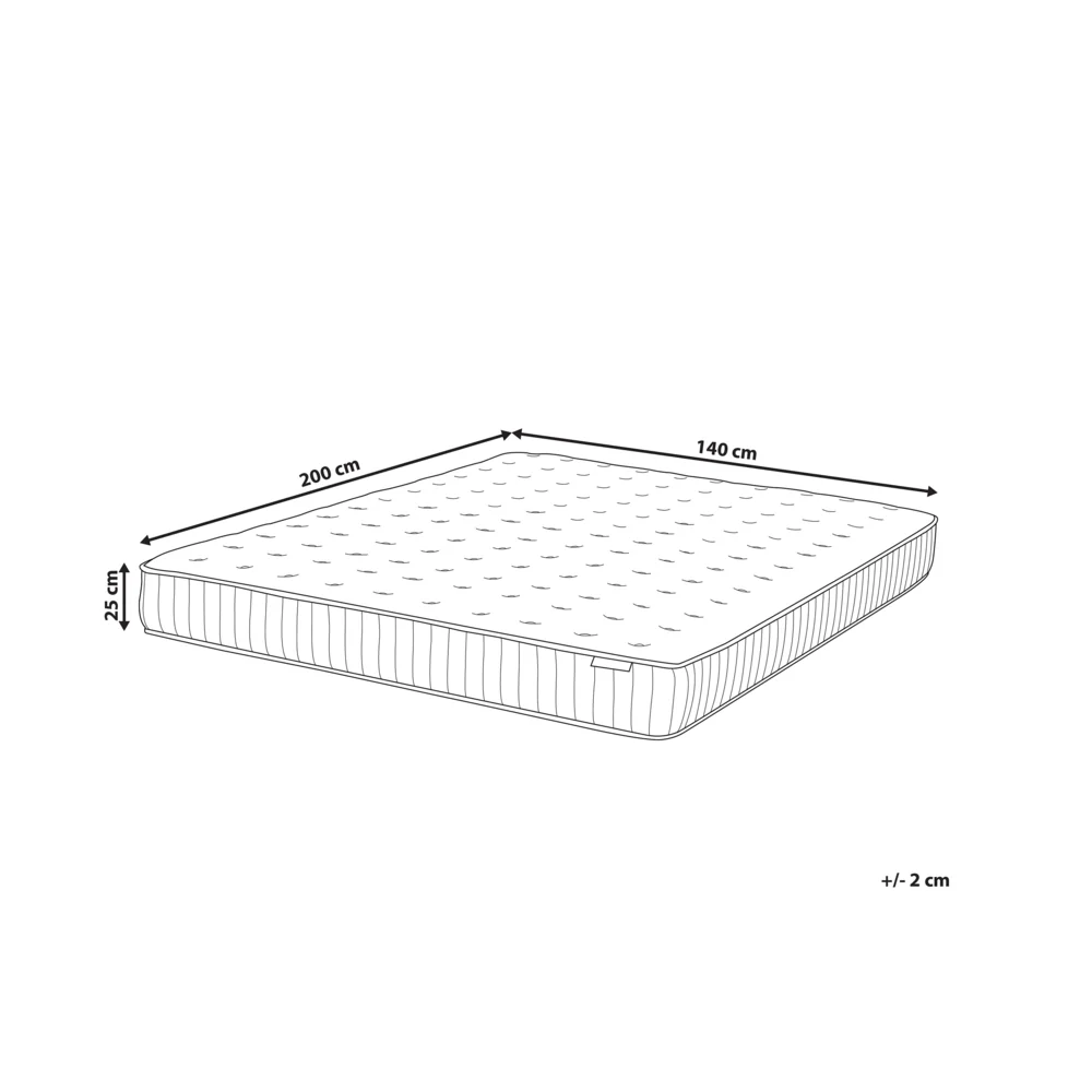 Materasso a molle insacchettate EU misura matrimoniale 140 x 200 cm con imbottitura in memory foam rinfrescante rivestimento rimovibile 3 piedi dura rigidità design moderno trapuntato - Image 4
