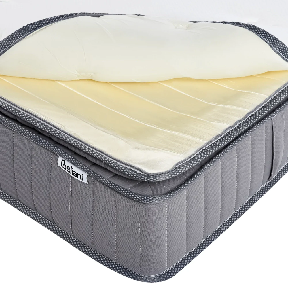 Materasso a molle insacchettate EU misura matrimoniale 140 x 200 cm con imbottitura in memory foam rinfrescante rivestimento rimovibile 3 piedi dura rigidità design moderno trapuntato - Image 7