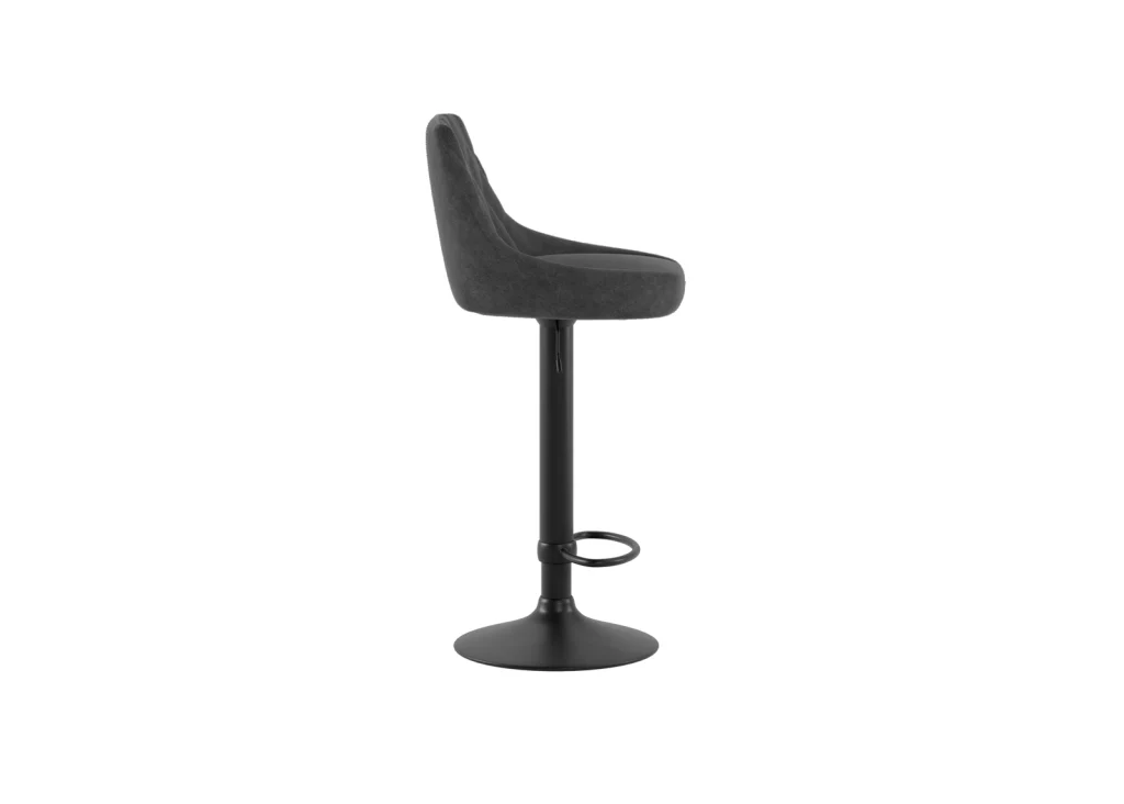 Sgabello Max con alzata a gas in microfibra grigio scuro - Base in metallo nero opaco, design regolabile ed ergonomico Stones - Image 3