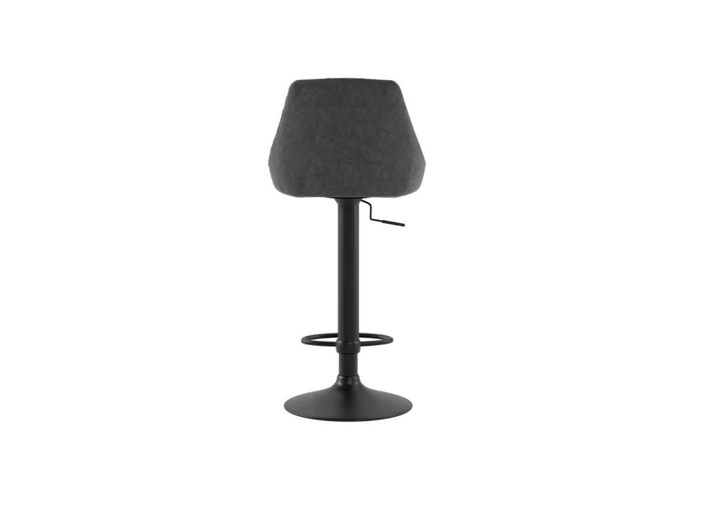 Sgabello Max con alzata a gas in microfibra grigio scuro - Base in metallo nero opaco, design regolabile ed ergonomico Stones - Image 4